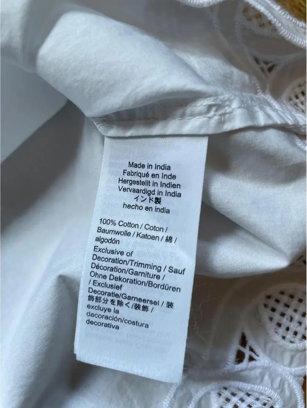 Madewell White Embroidered PuffSleeve Top Poplin Long Sleeve Small New With Tags